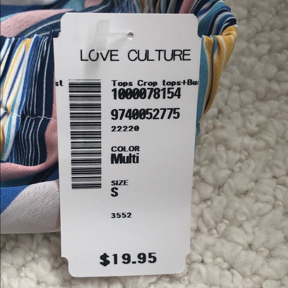 Colorful crop top with bows! Never worn! - Picture 2 of 2